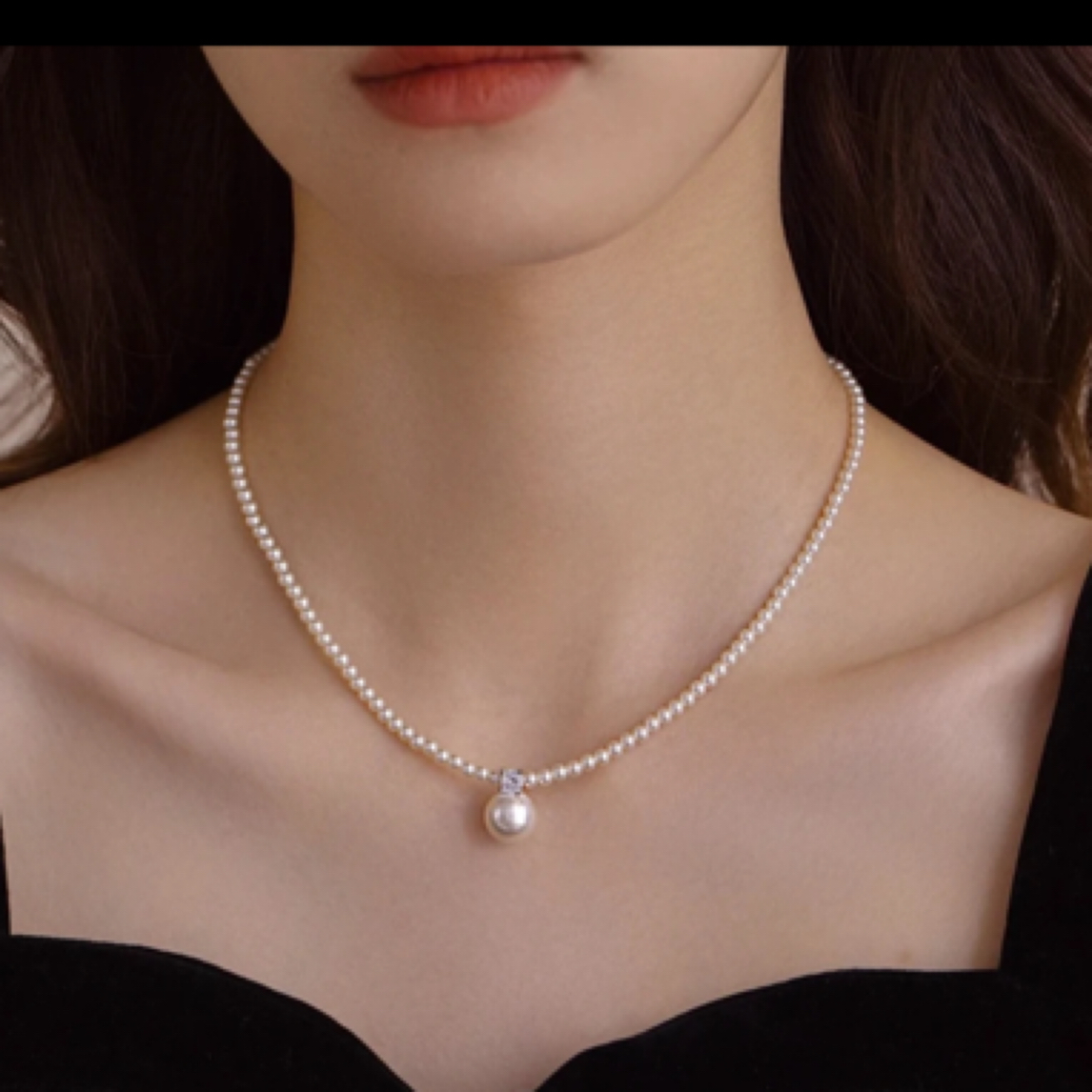 铜合金仿珍珠项链 优雅气质白色素款链子《自然风》