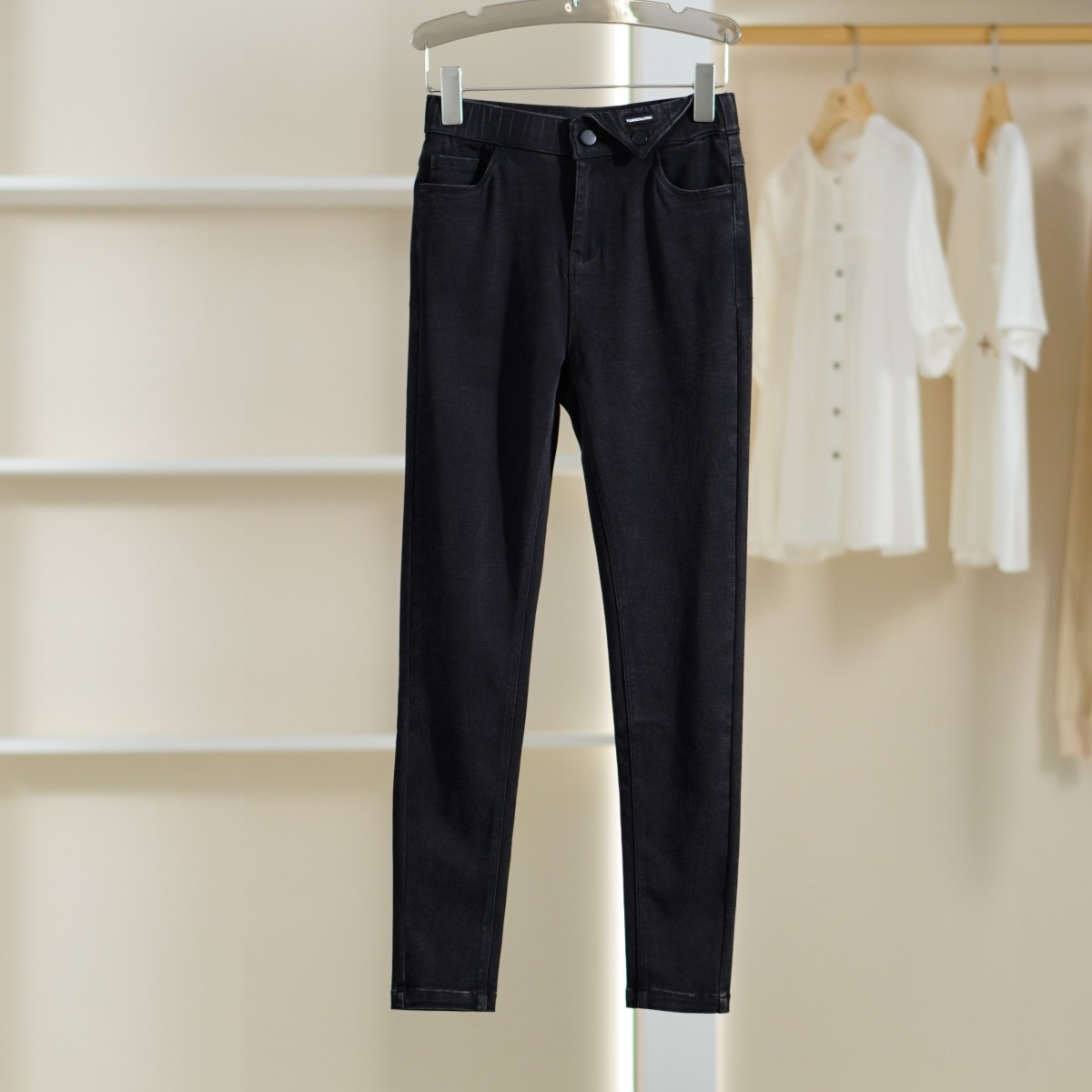 【诗M】S521  女装时尚极简百搭牛仔裤黑色 莉推荐