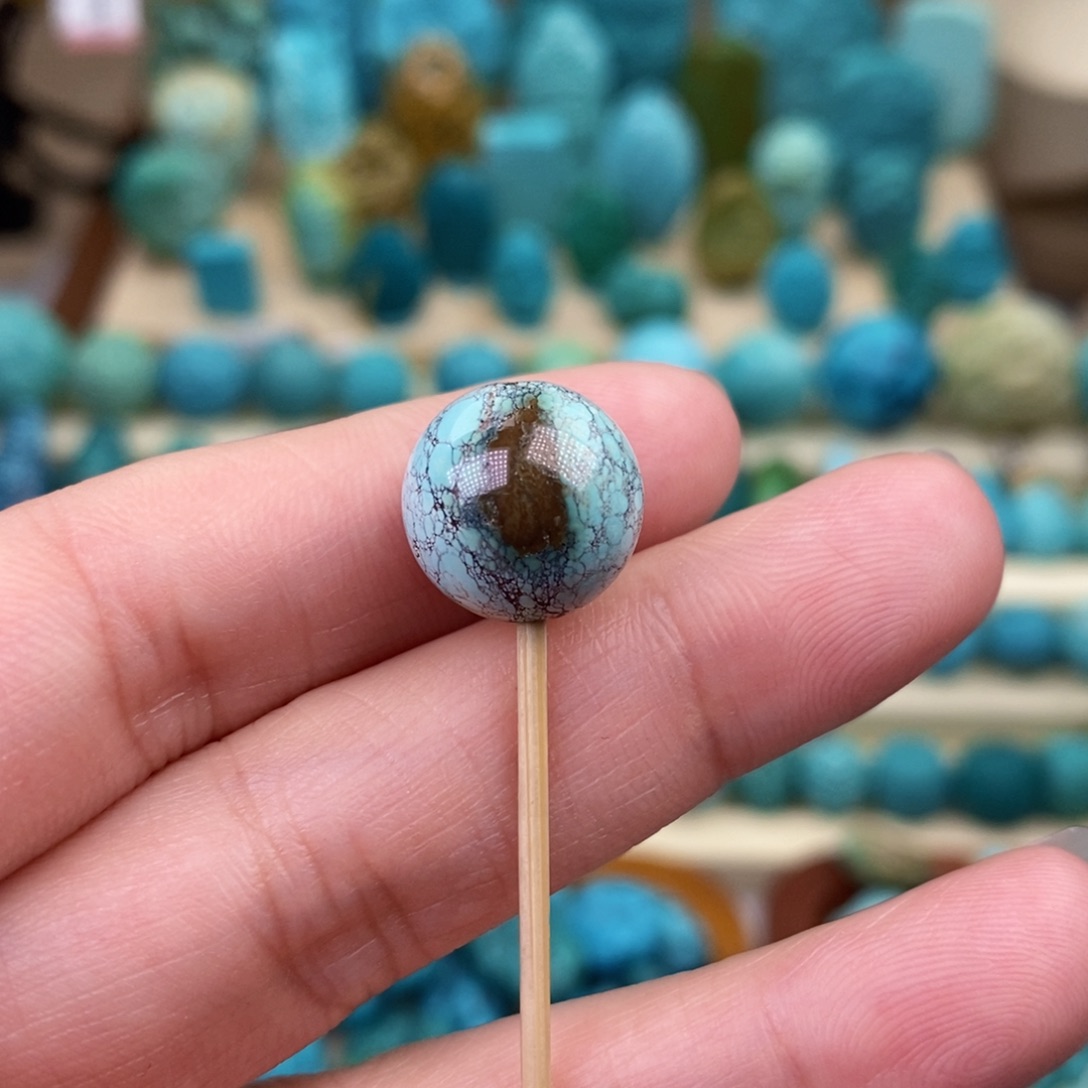 绿松石珠宝奇石未镶嵌13mm
