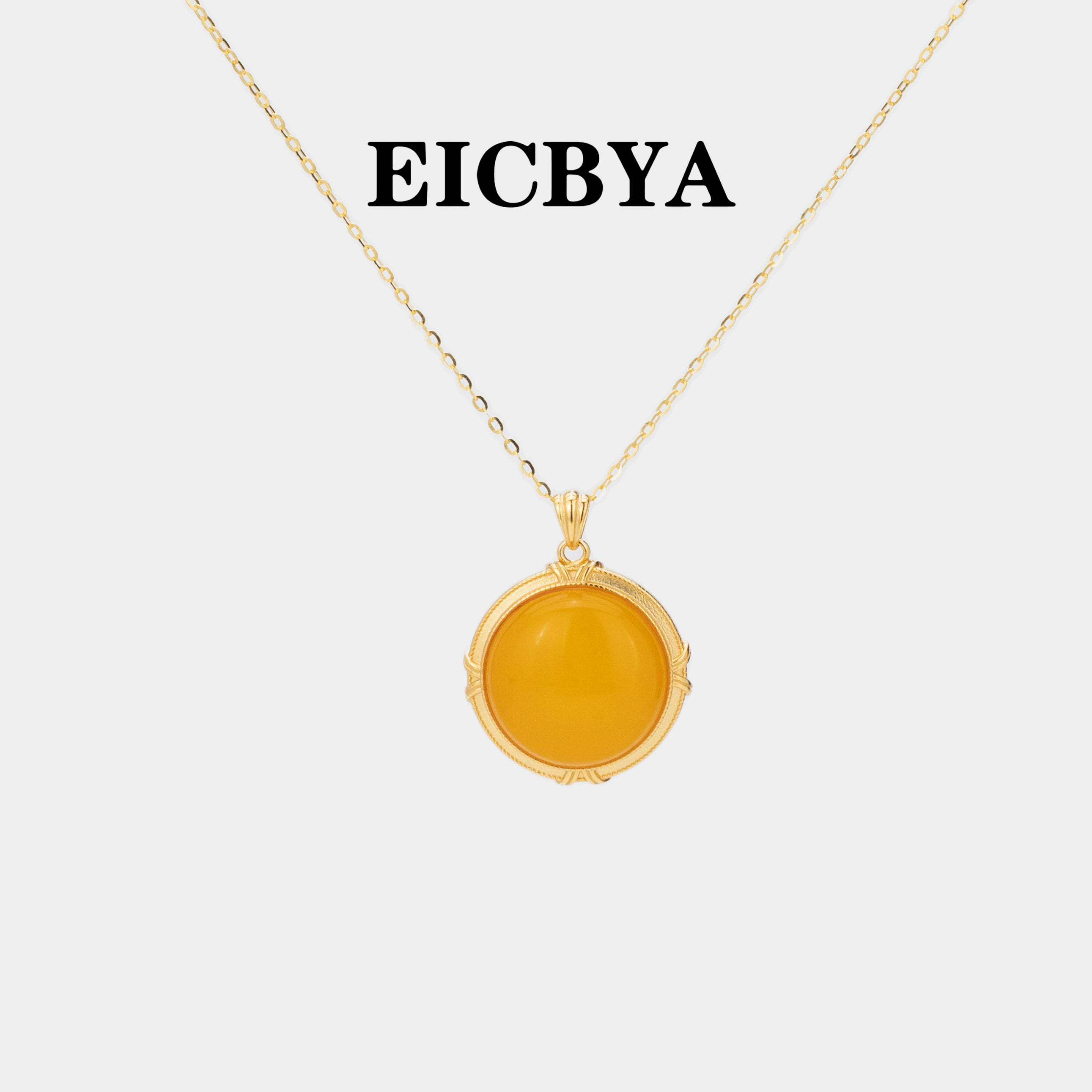 EICBYA/圆圆满满蜜蜡银项链 大气时尚款 轻奢珠宝