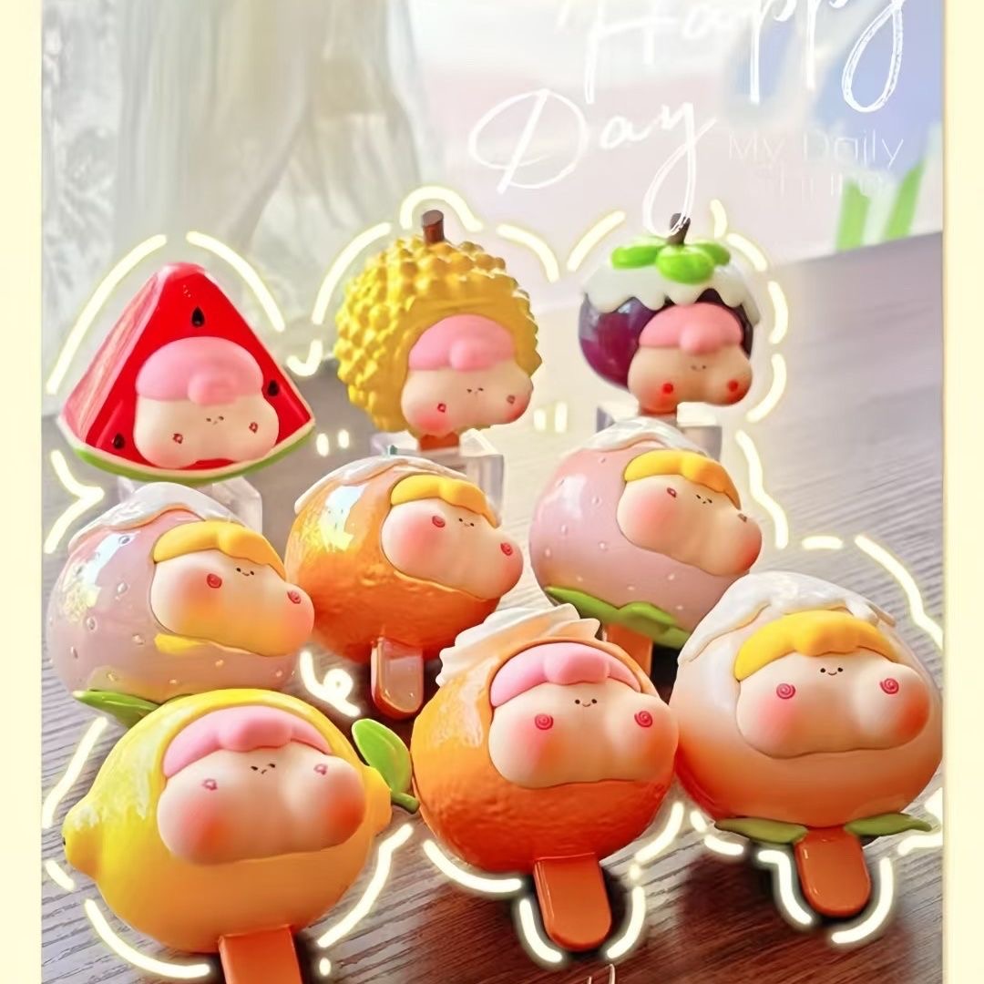 【拆盒】屁宝果冰乐系列潮玩盲盒萌粒玩具摆件