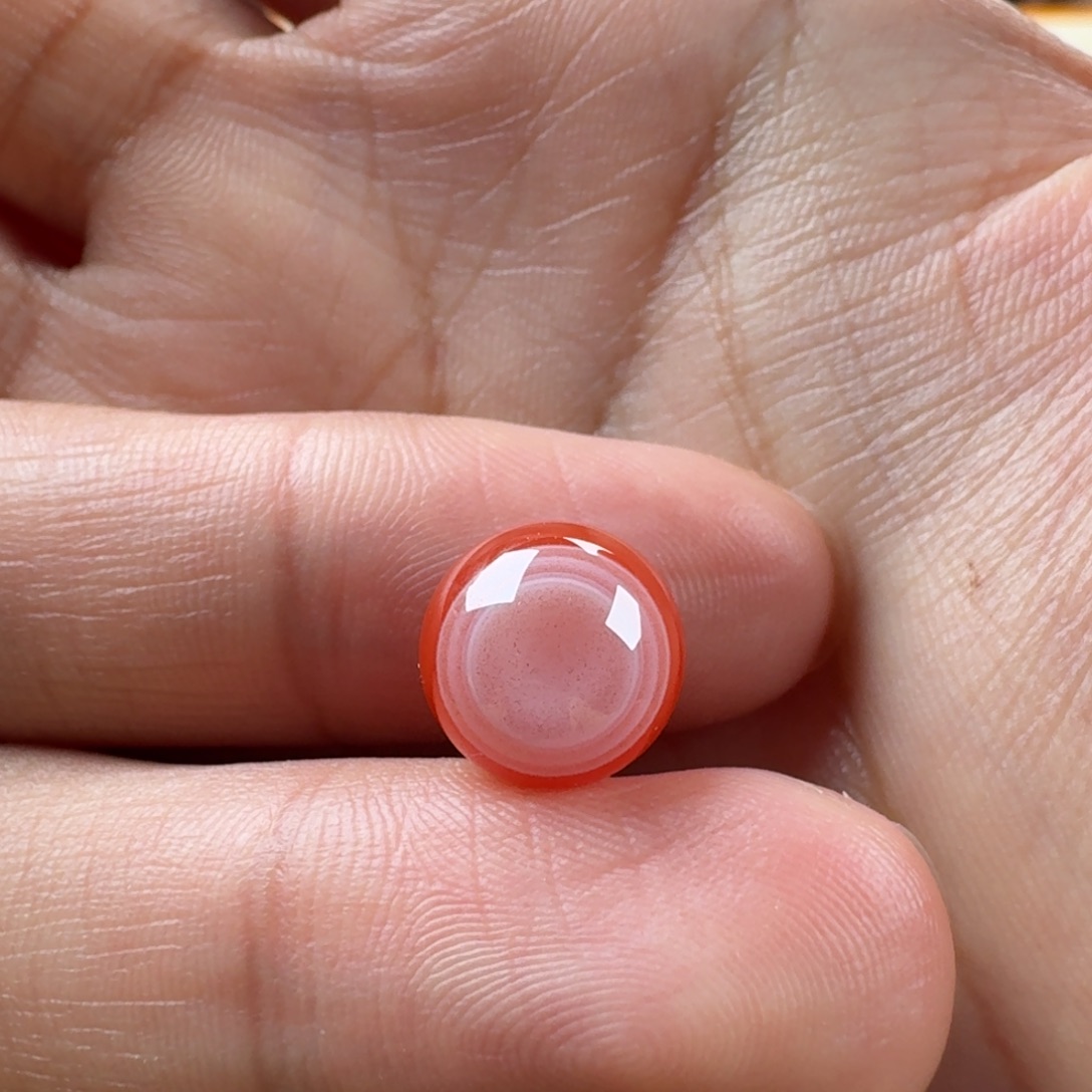 南红玛瑙未镶嵌红底天眼圆珠10