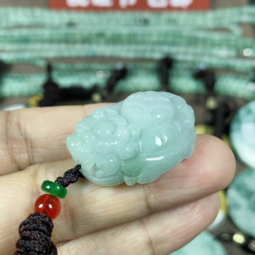 【闪购商品】翡翠颈饰未镶嵌玉吊坠翡翠玉金钱龙龟
