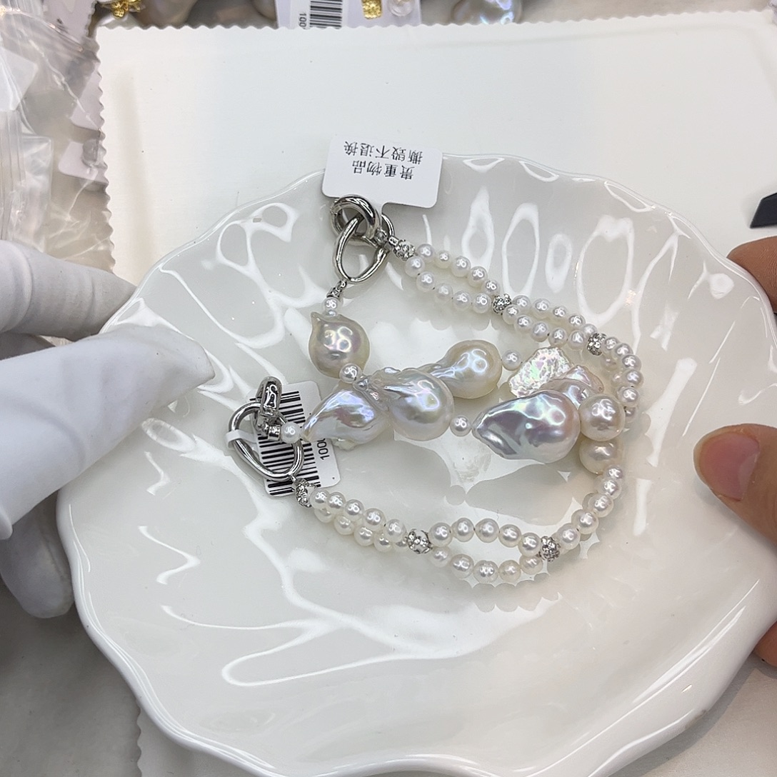 合金淡水珍珠耳饰