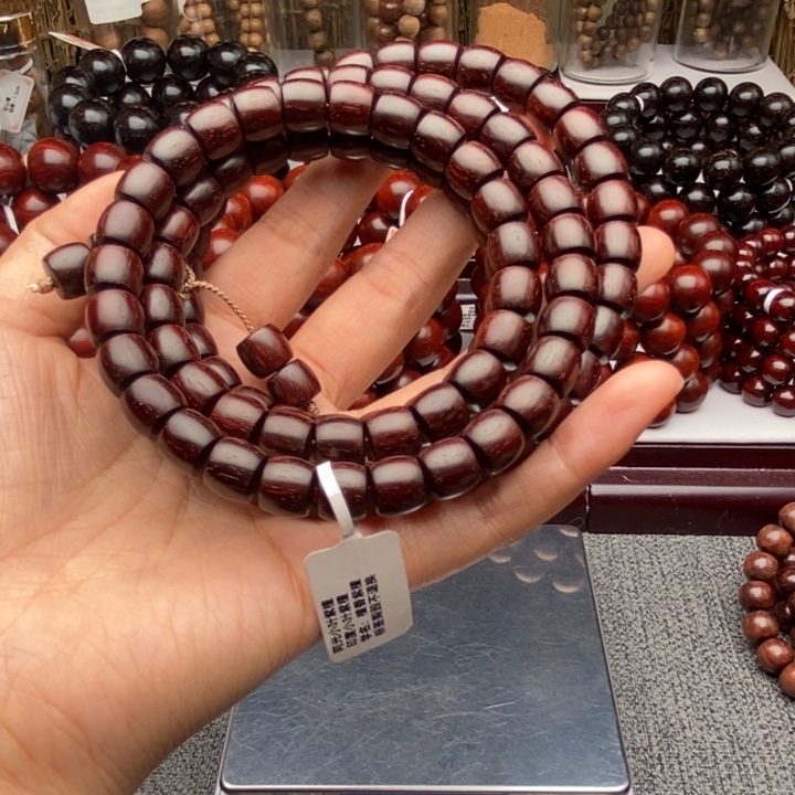 老***鬼小叶紫檀手串/手链8.9原汁原味精工直切108颗