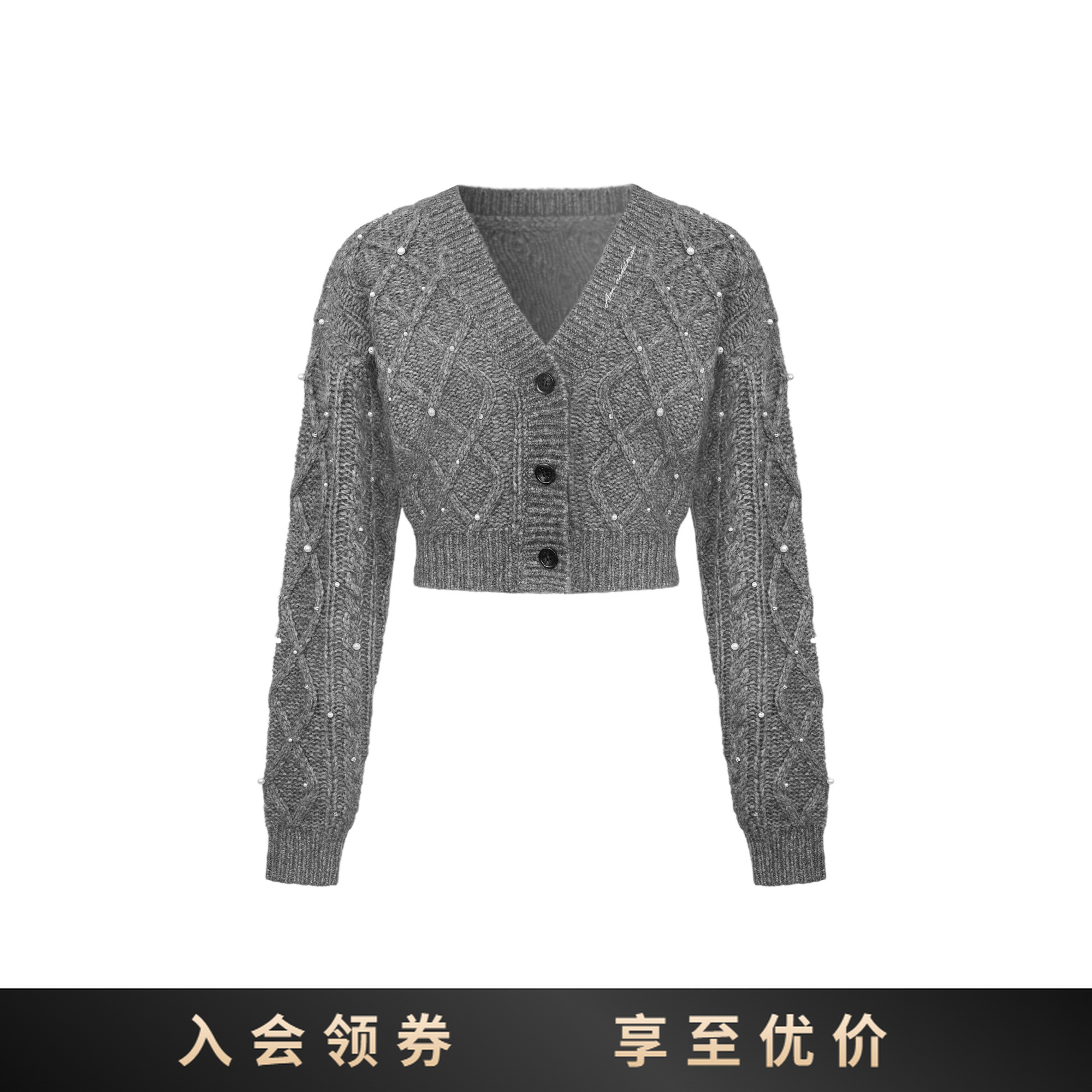 ANN ANDELMAN V领百搭针织女毛针织衫泡泡袖衬衫时尚毛衣