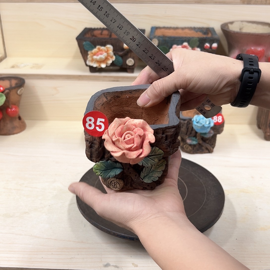 紫砂花盆85号内口 8.5×7外高10