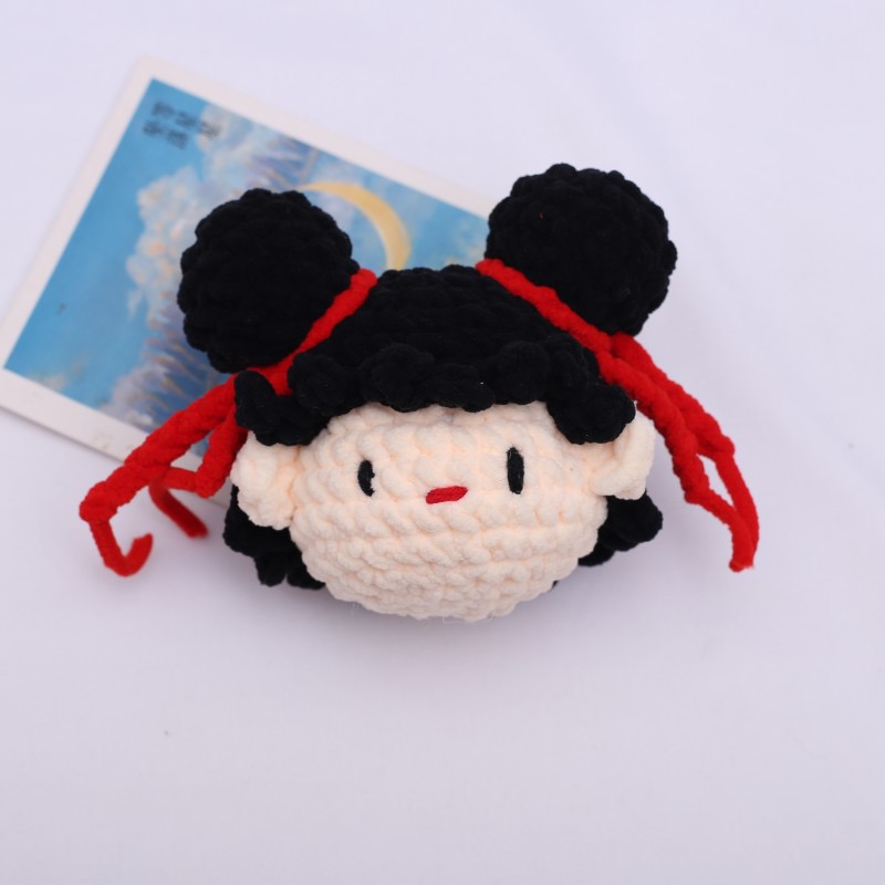 卡通大号哪吒头冰条线手工钩织成品钥匙扣挂件可爱创意包包挂饰