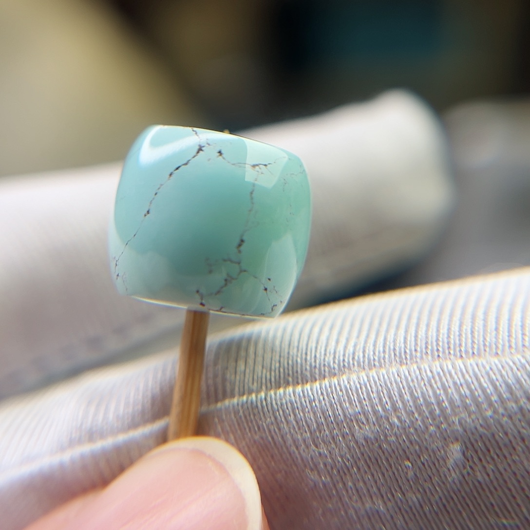 绿松石珠宝奇石未镶嵌14.7直径