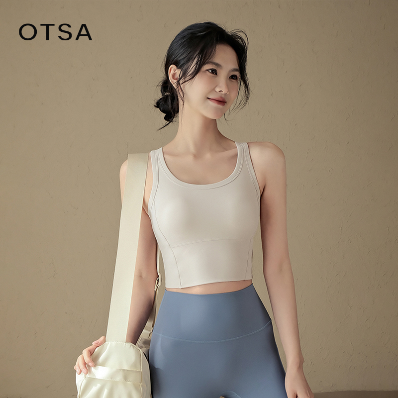 【OTSA】运动内衣女美背防震瑜伽服背心一体式跑步训练健身文胸5107