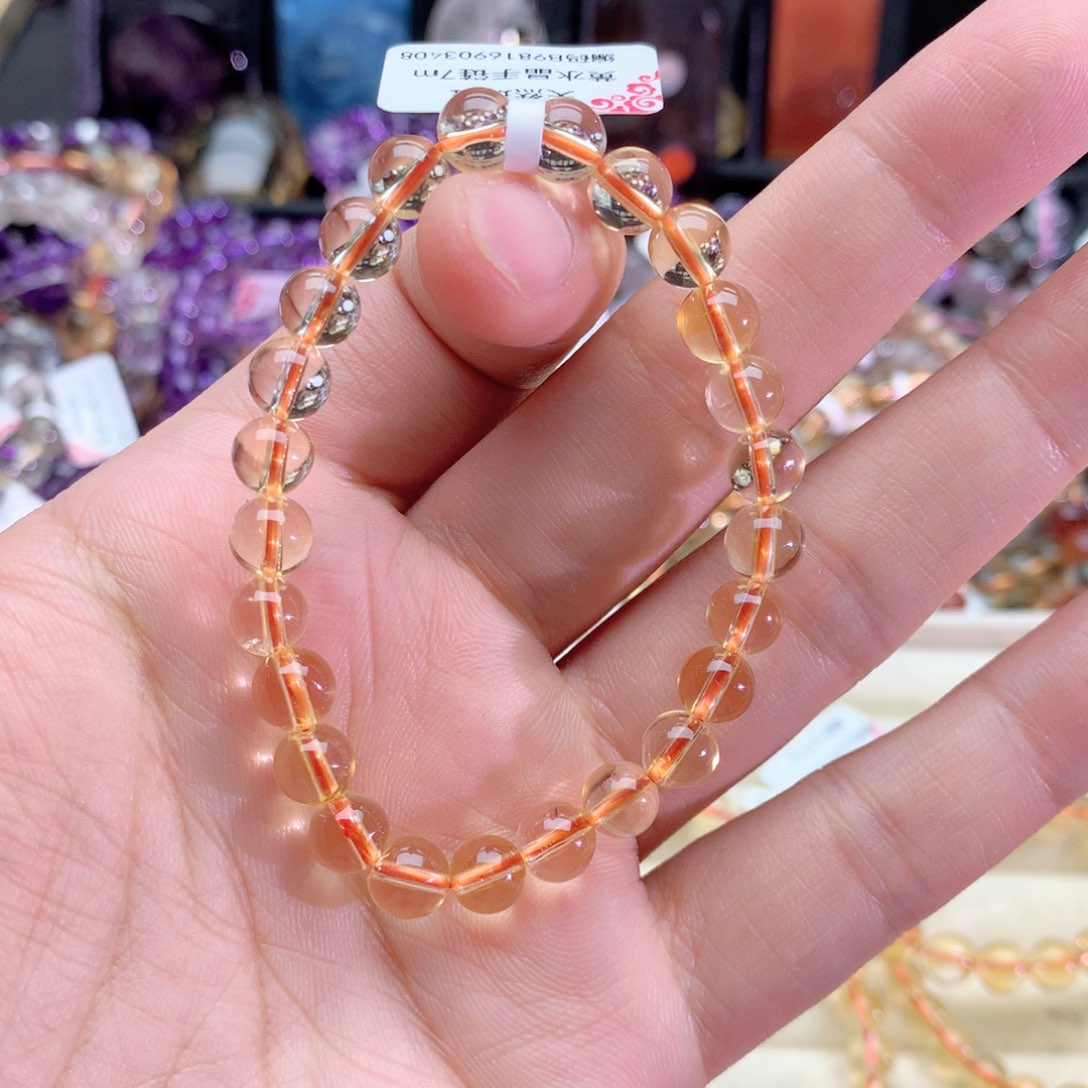 要****水晶手链未镶嵌黄水晶手链7+