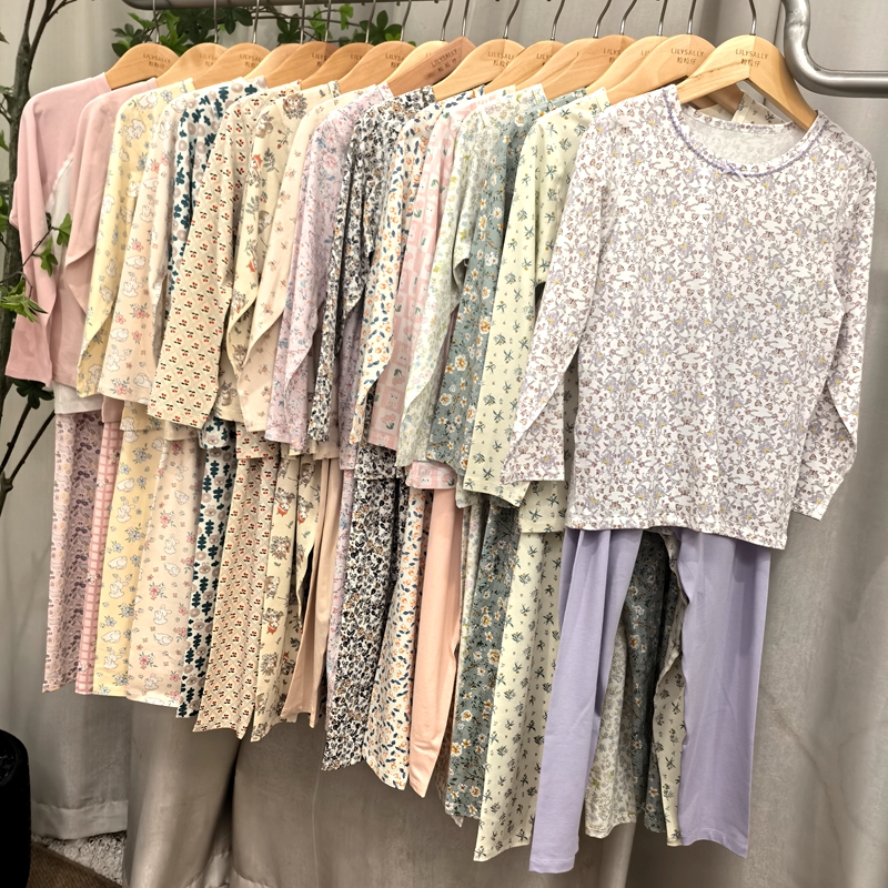 粒粒仔儿童内衣2025秋季180克倍爽棉薄款长袖女童青少年秋衣裤套