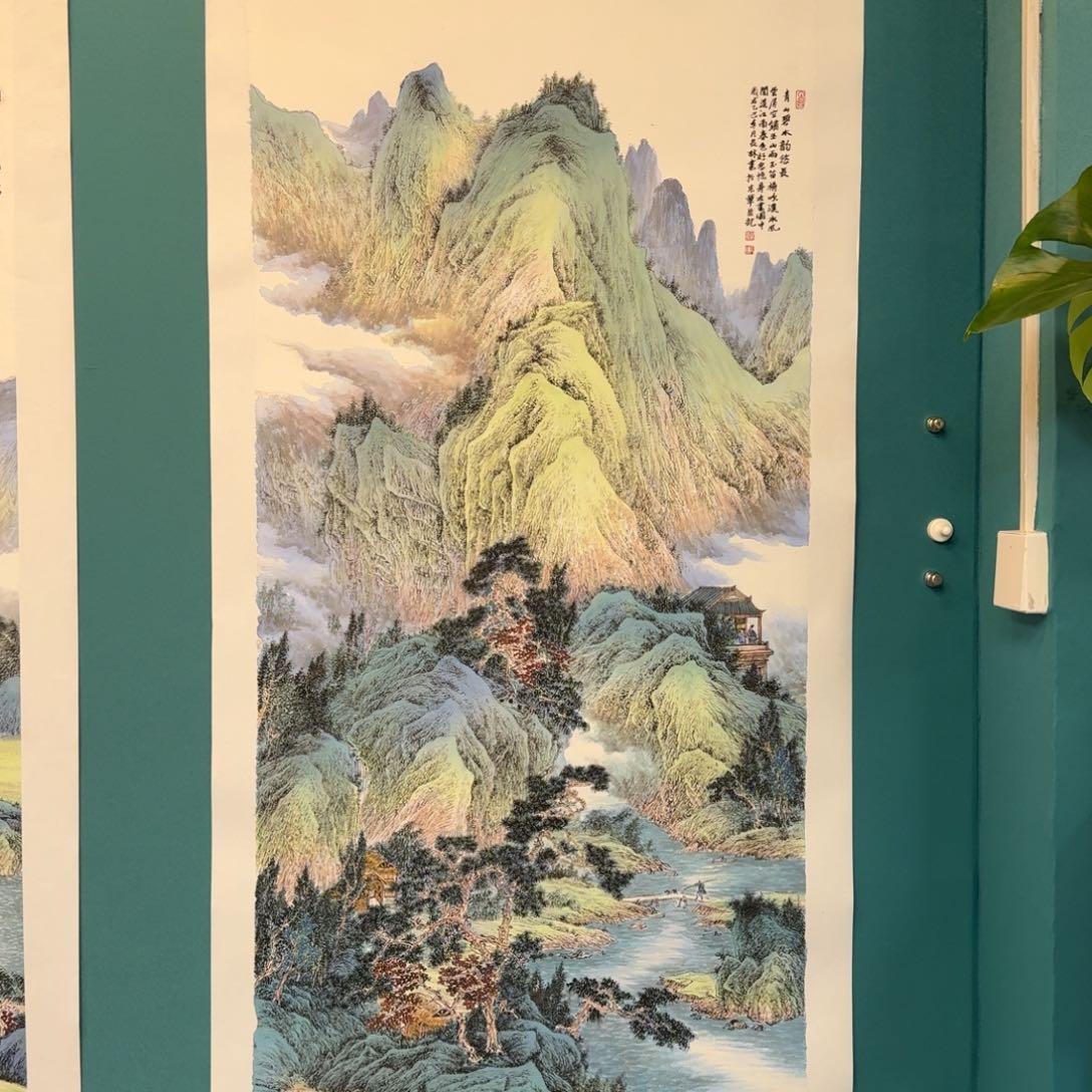 国画卫长林工笔青绿