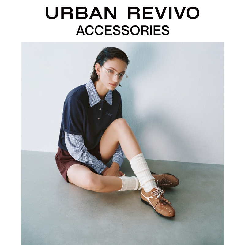 URBAN REVIVO2025秋季新款女士复古撞色拼接运动鞋UAYS50073