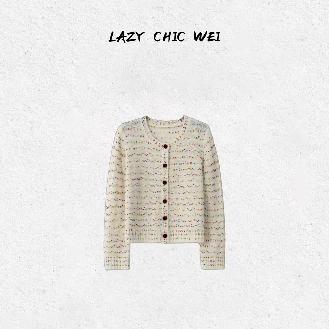 WEI“圣诞豆豆”美利奴绵羊毛时髦豆豆纱针织毛衣2597SSW6015