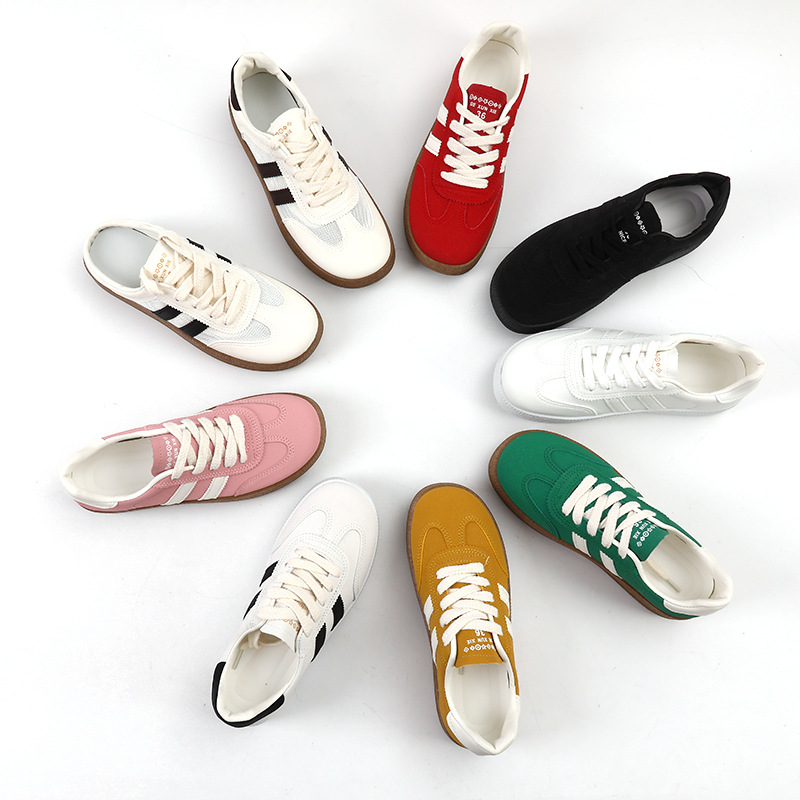 德训鞋女鞋新款小白鞋半拖鞋复古百搭系带软底舒适厚底休闲鞋