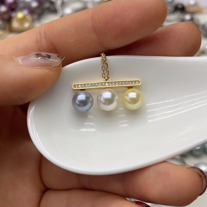 海水珍珠项链银S925镶嵌