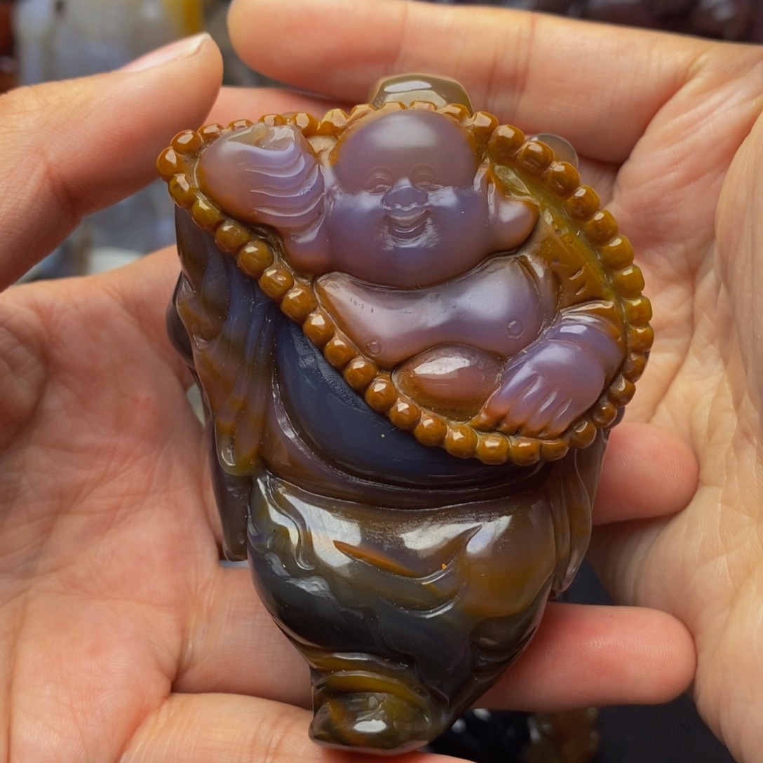 玛瑙/玉髓手把件未镶嵌@***门