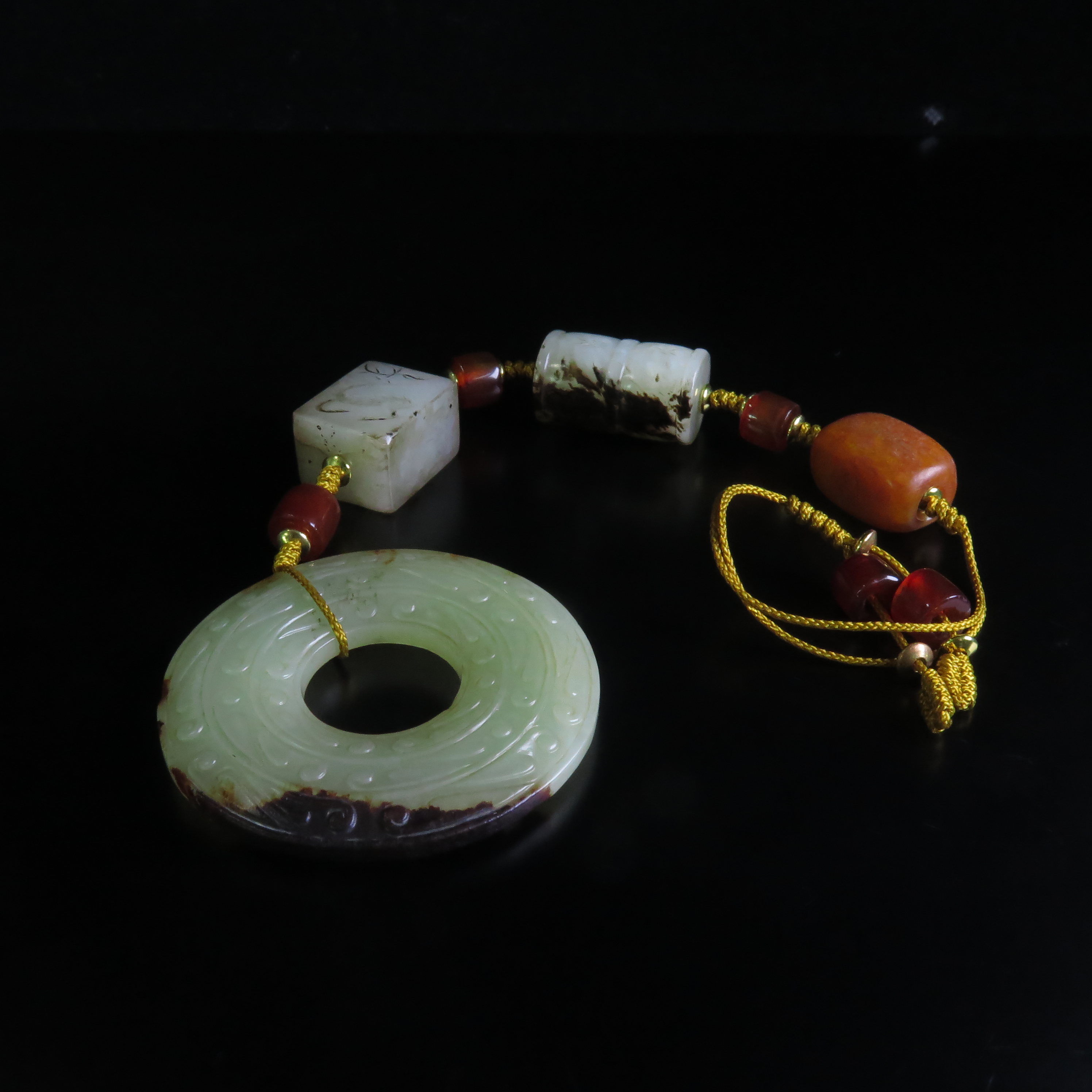 晚清玉多宝串/MZ586604/和田玉/民族文物