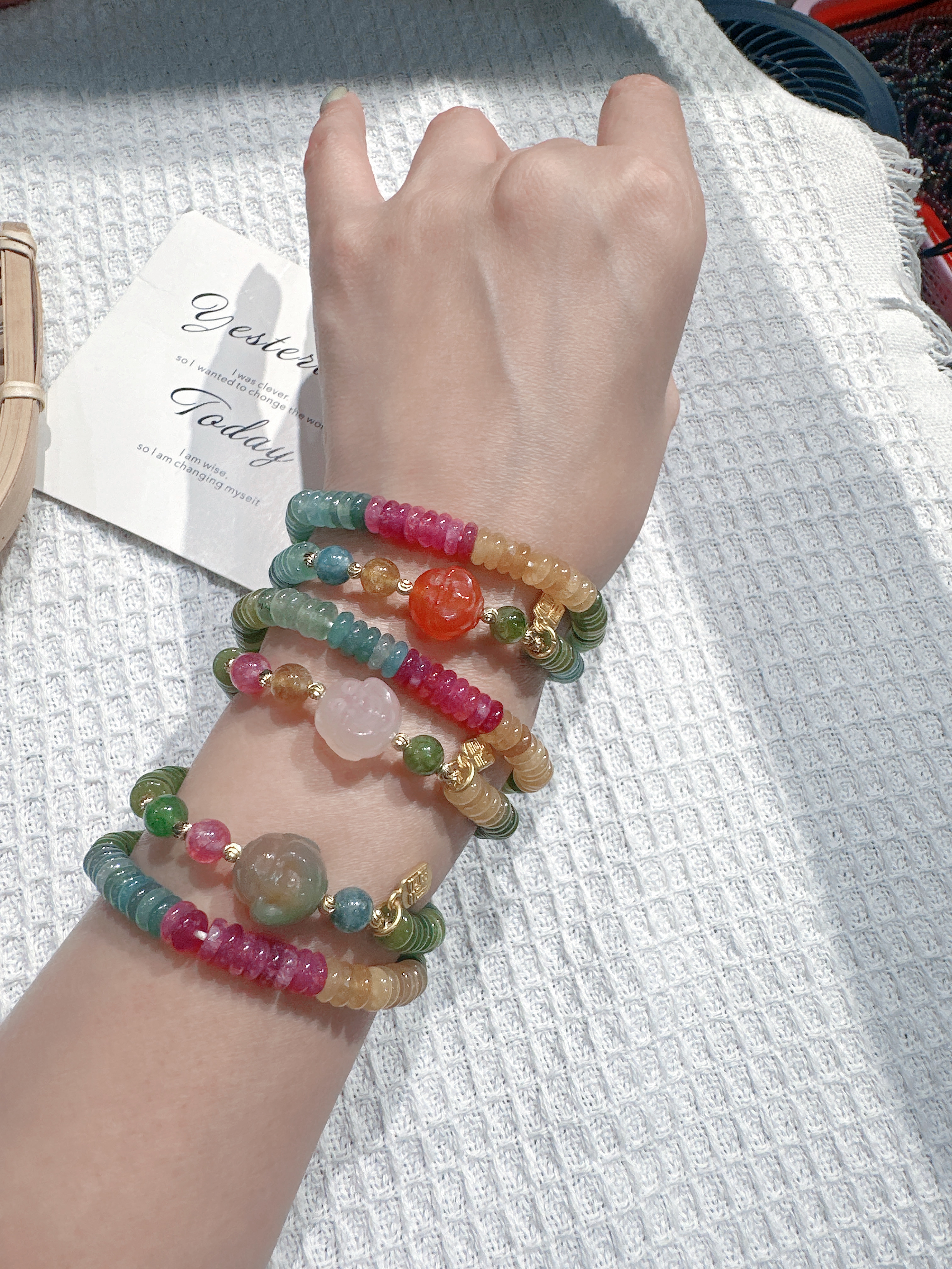 算盘佛头双圈手链（卡6+）佛头多色性发一