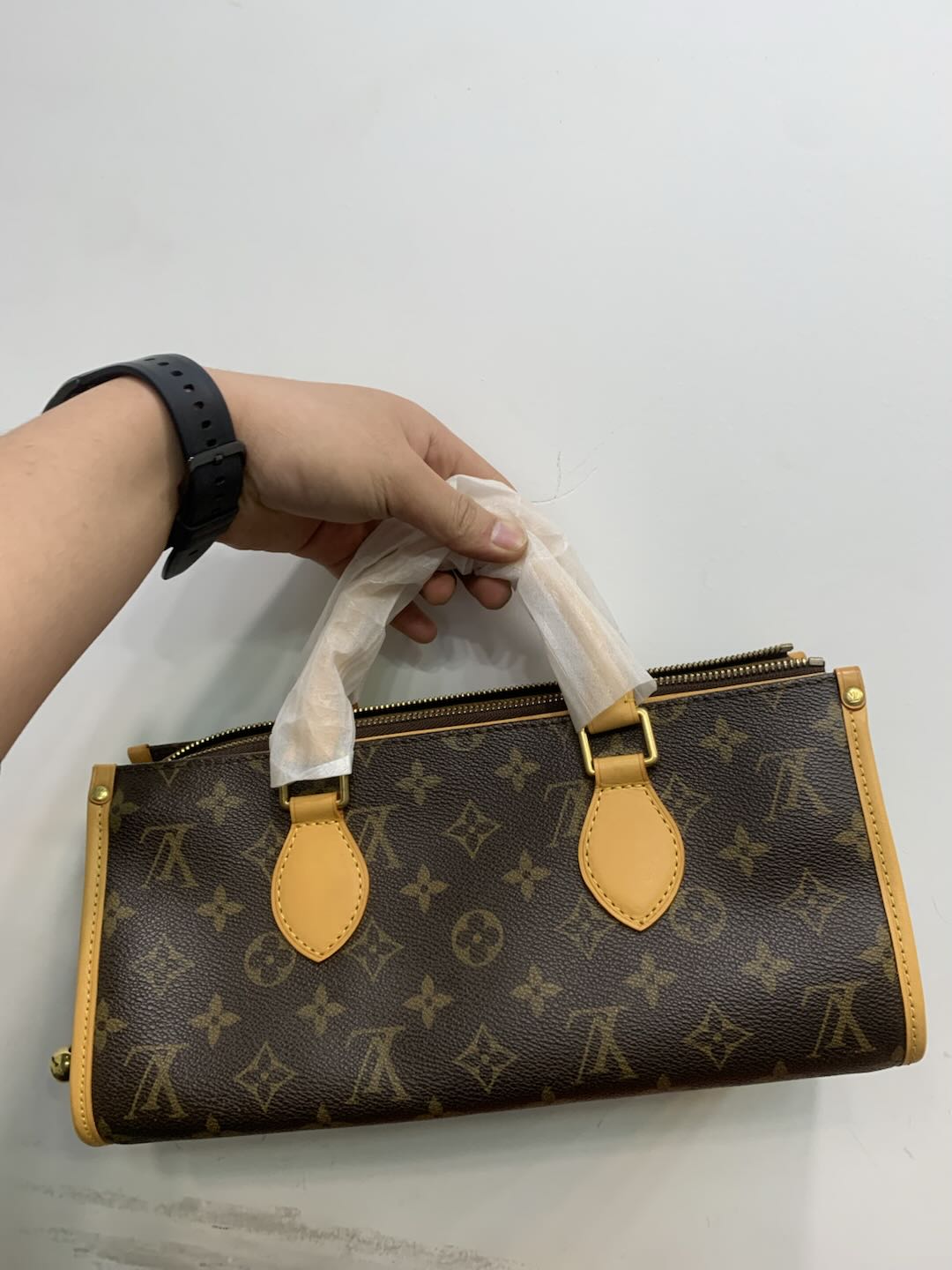 修复品LV路易威登 中古包三角金球手提斜挎包