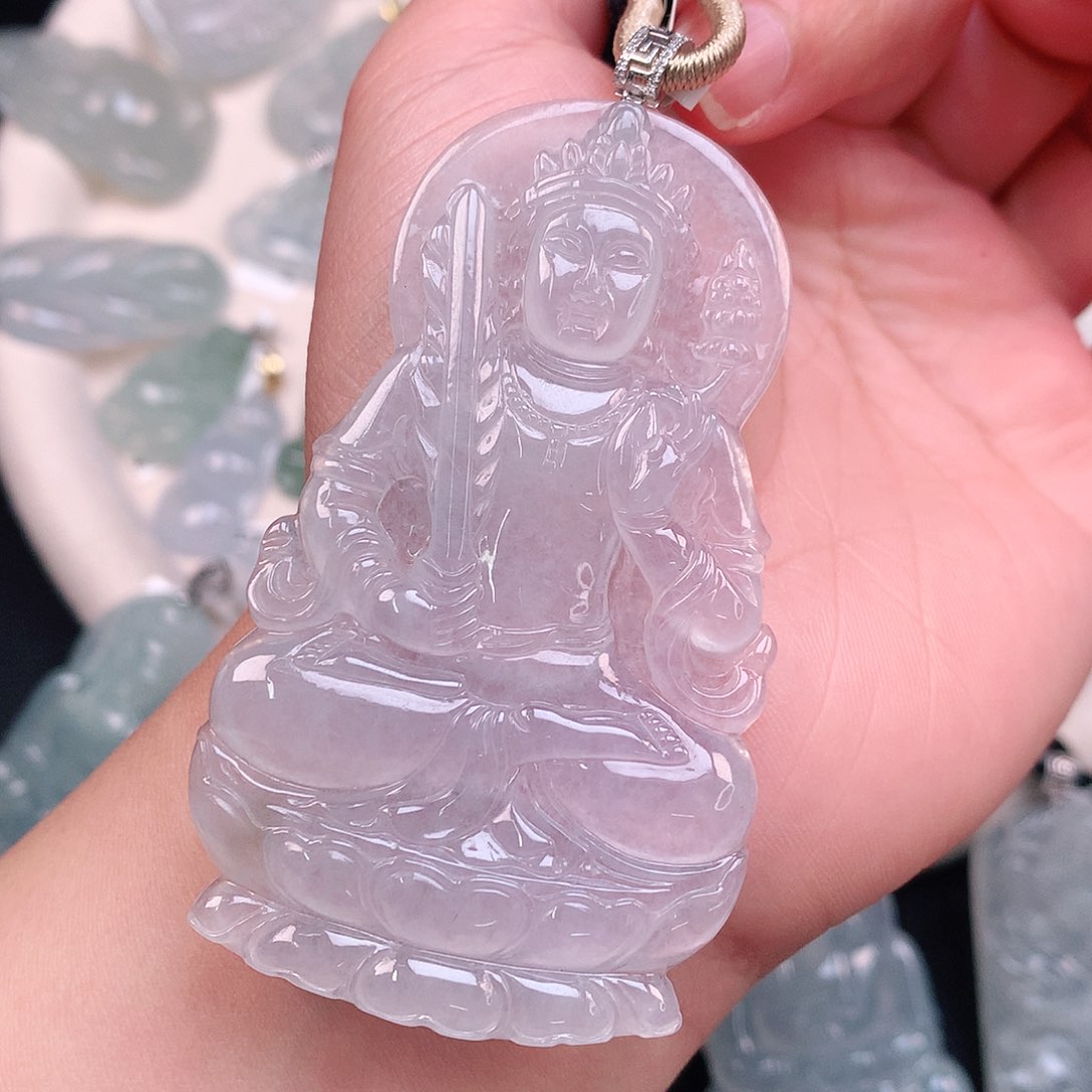 翡翠颈饰18K金镶嵌冰胶大虚空藏72*42*5.6 