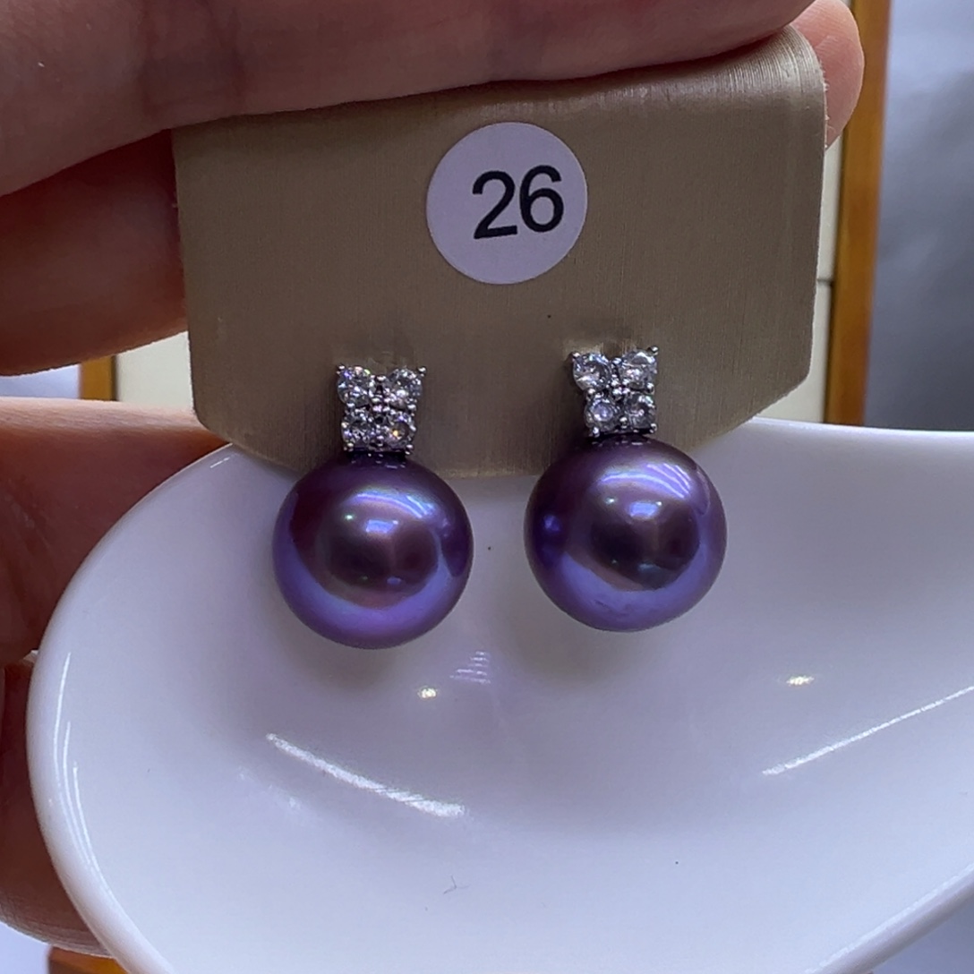 淡水珍珠耳饰银S925镶嵌