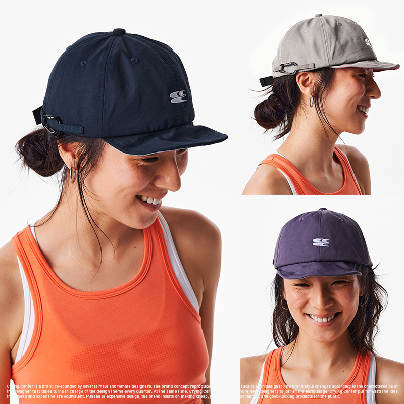 Crying center/哭喊中心三色撞色户外休闲防晒翻檐鸭舌帽