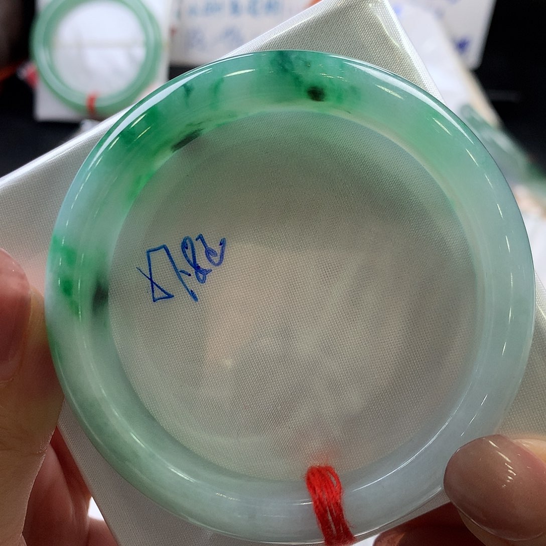 翡翠未镶嵌手镯小*5758正