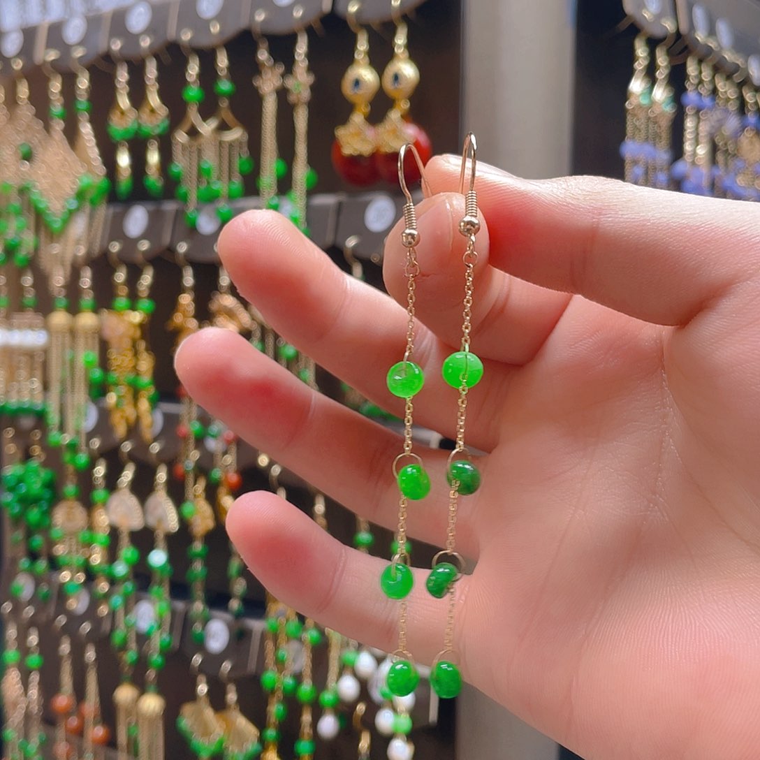 翡翠合金耳饰翡翠