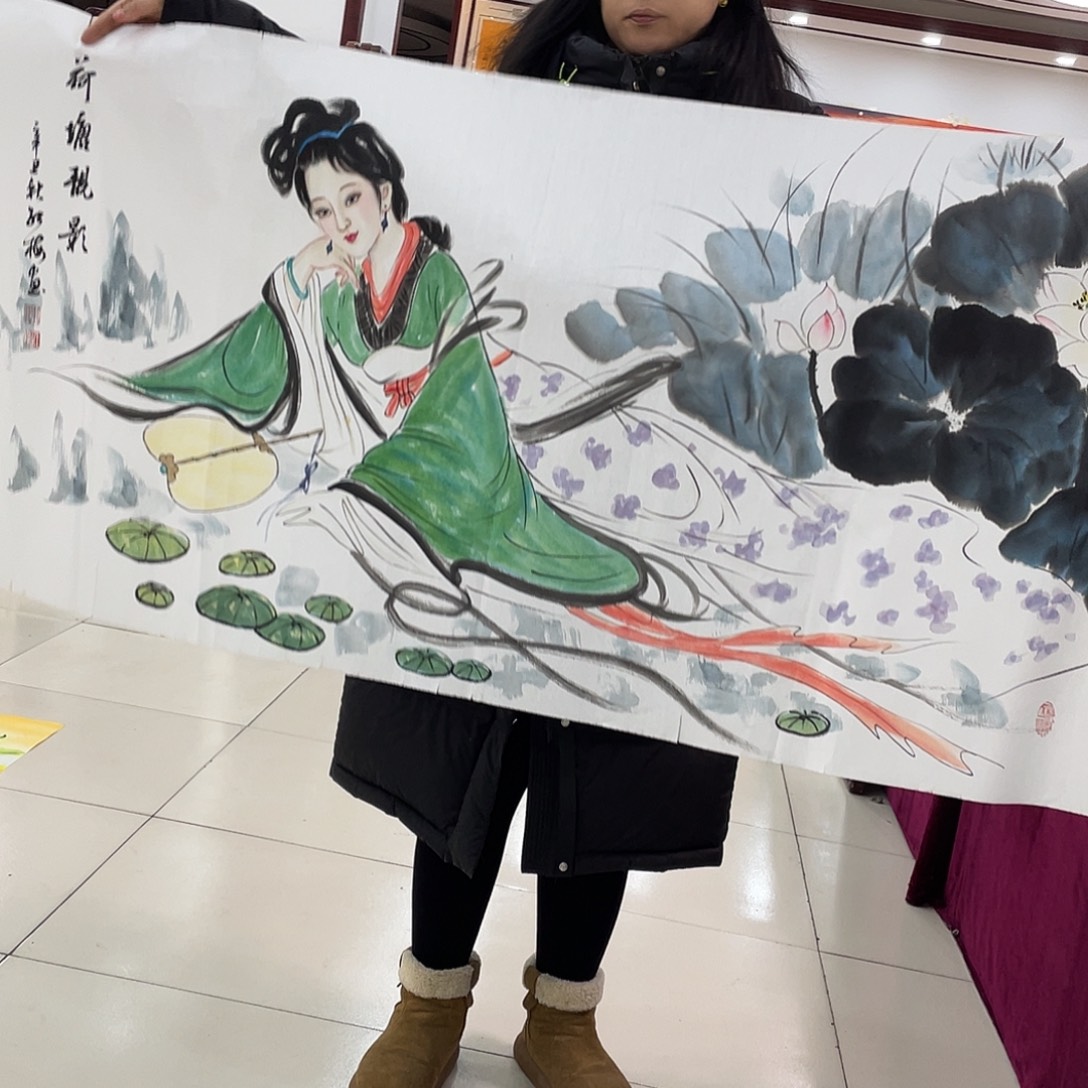 国画纯手绘的花鸟山水