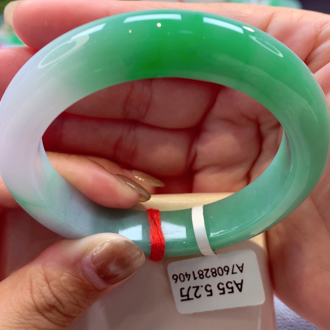 未镶嵌手镯翡翠白底青超级强推完美！！！1号11