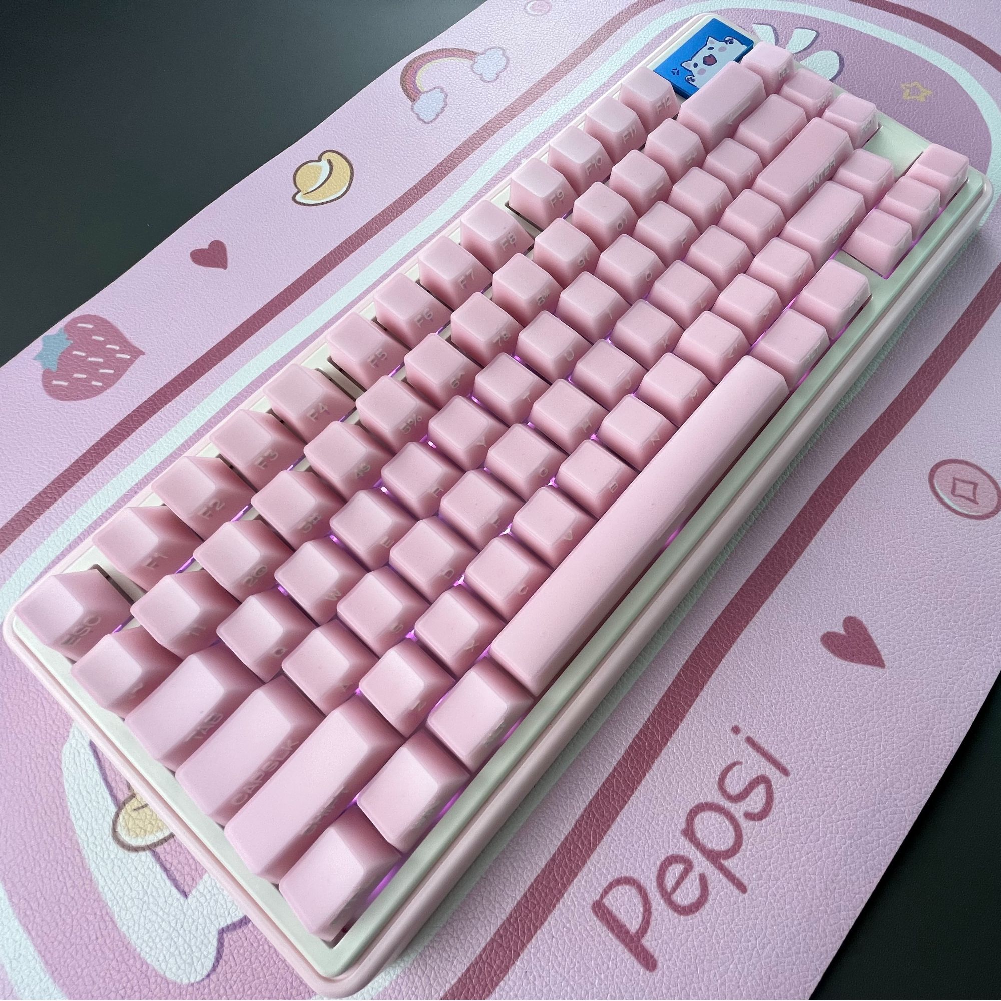 元创外设桃花玉侧刻键帽原厂高度ABS材质131键小全套极星键盘键帽