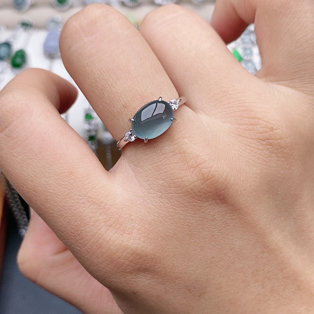 翡翠银S925镶嵌戒指