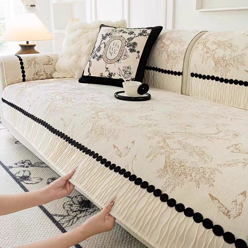 （喜见沙发垫树叶）轻奢防滑沙发垫孤品