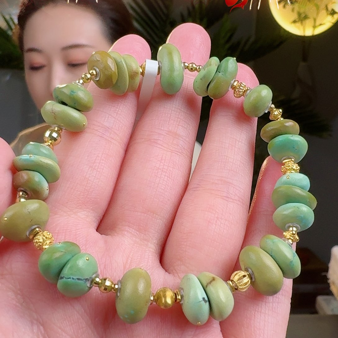 绿松石珠宝奇石18K金镶嵌