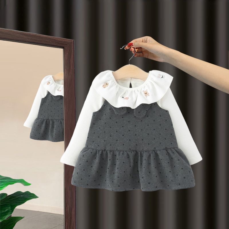 女宝宝连衣裙婴幼儿公主裙儿童背带裙小女孩套装女童秋装连衣裙子