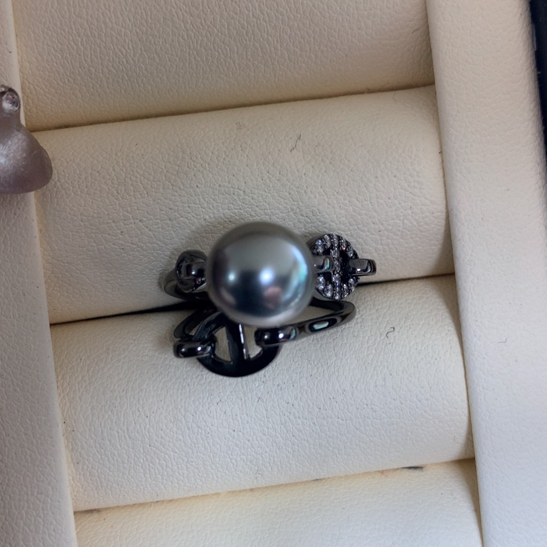海水珍珠戒指银S925镶嵌