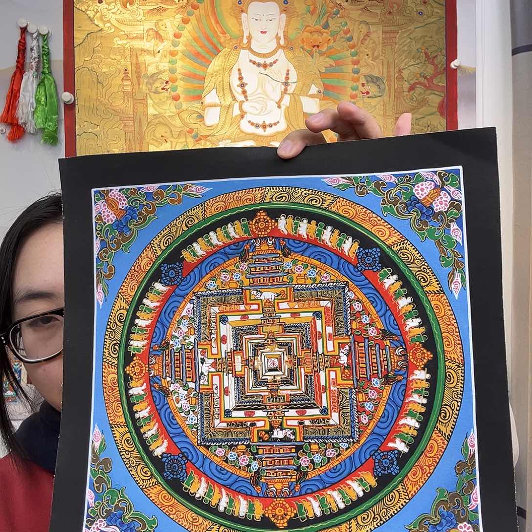 吊坠纯手绘唐卡27厘米左右坛城