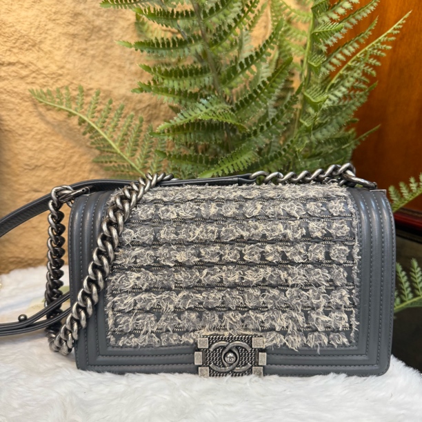 95新 Chanel/香奈儿 香奈儿Chanel 毛呢leboy 中号8852