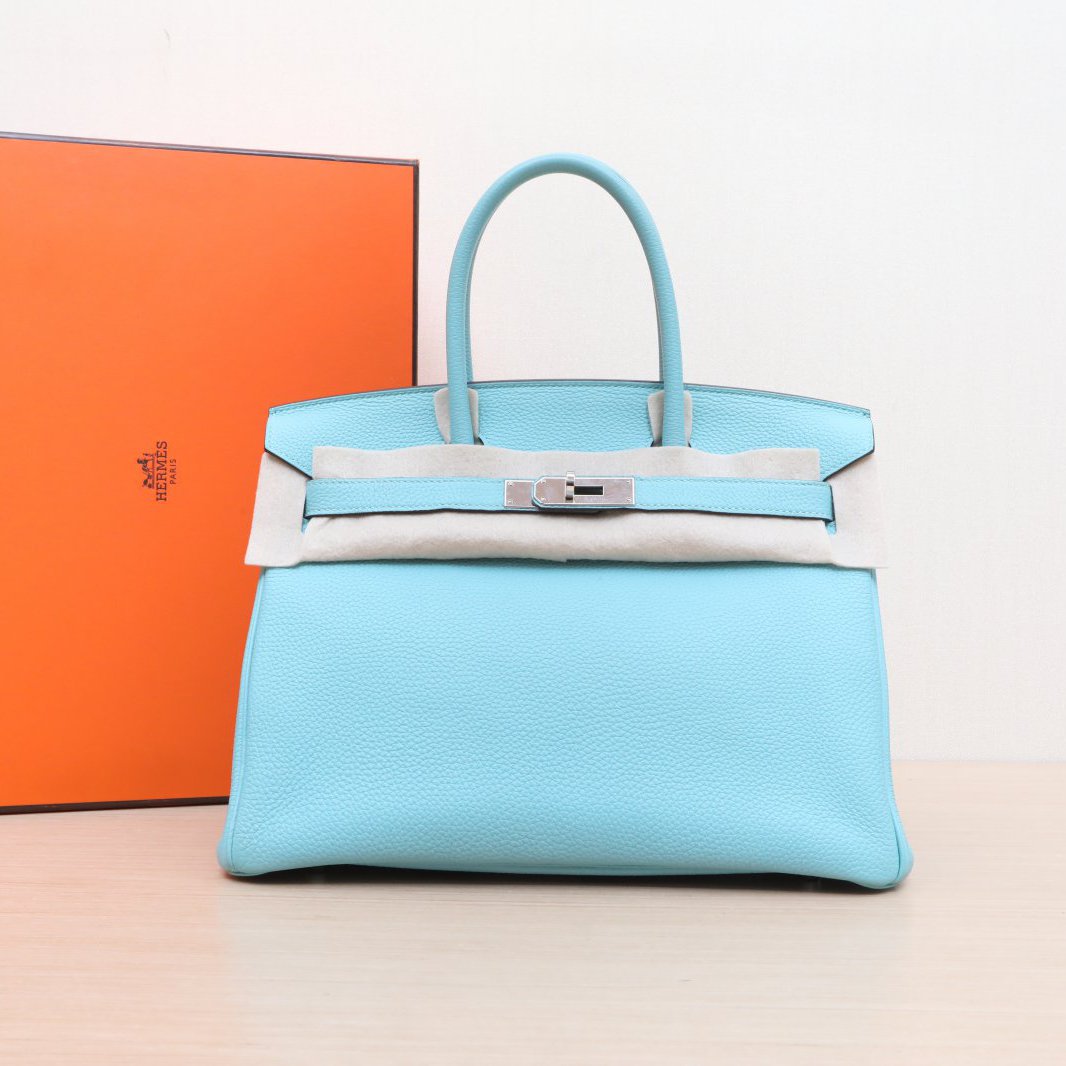 95新 Hermes/爱马仕 小花6欢 Birkin 30 3P马卡龙 Togo皮 T刻包
