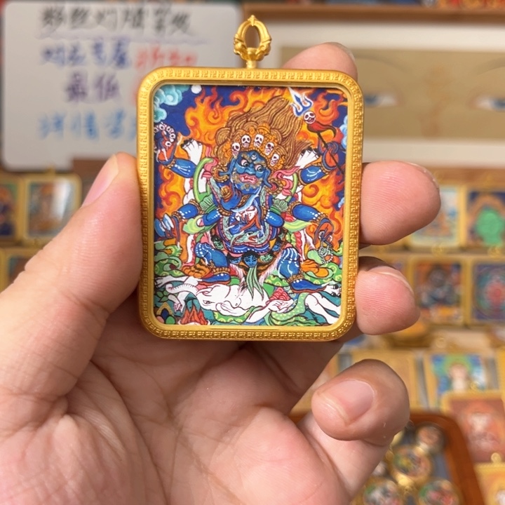 吊坠嚣*有点梵唐卡   大黑天