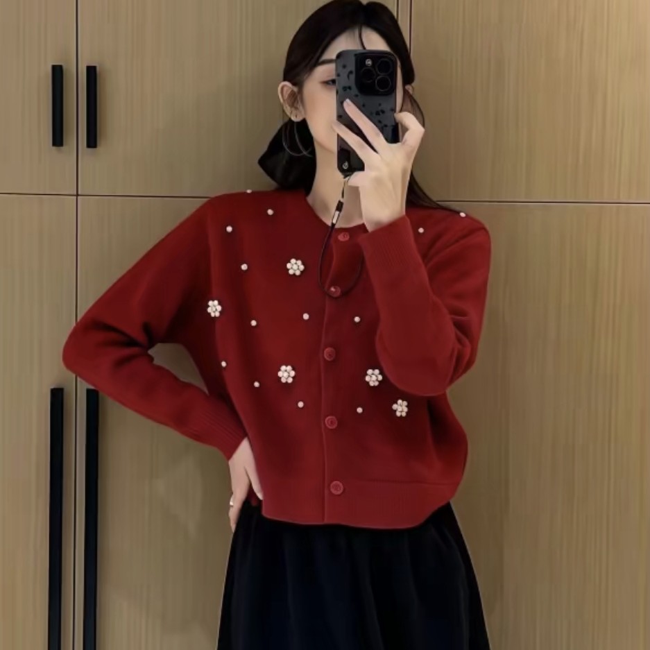 花朵珍珠毛衣（长约56）