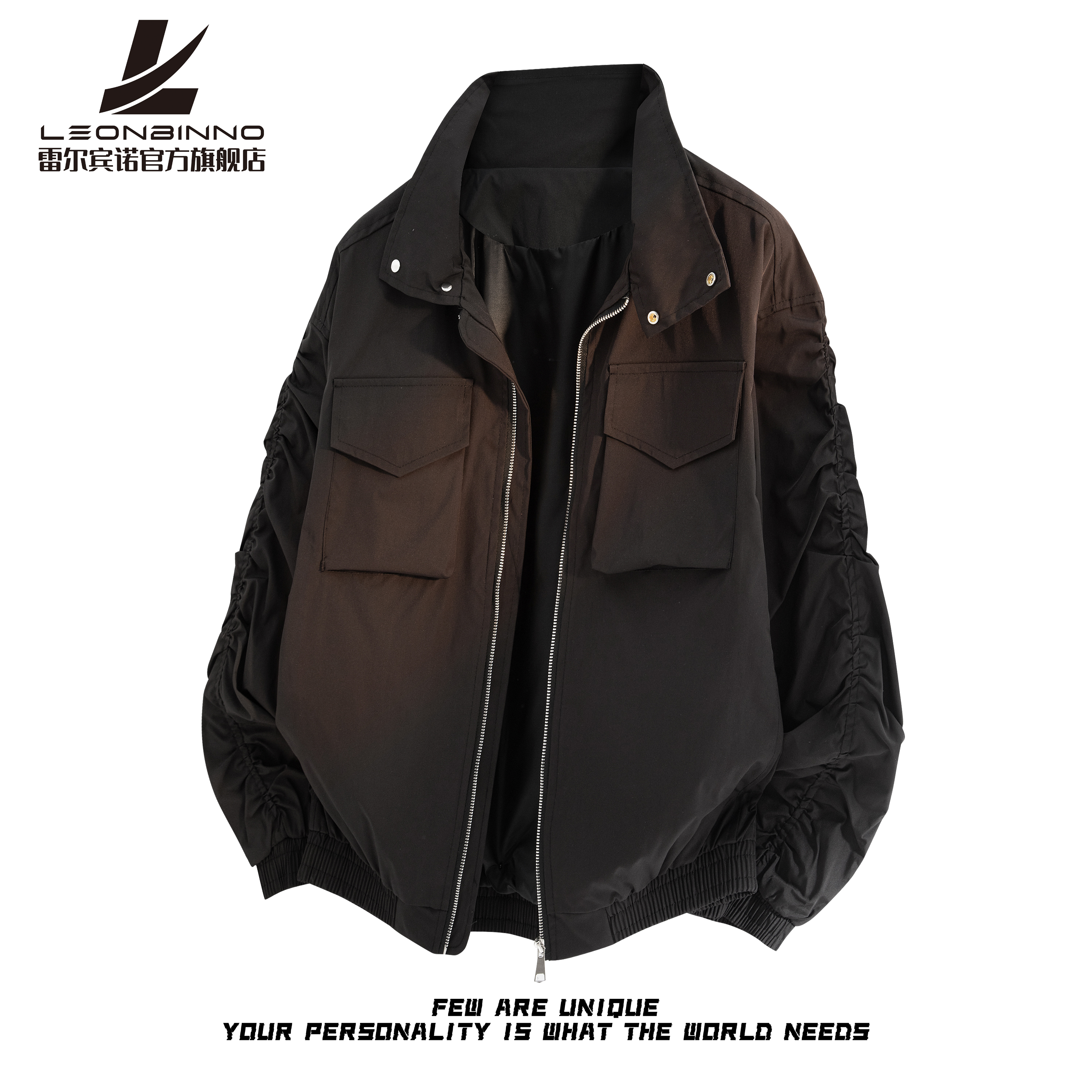 【褶皱flight jacket】春季潮男工装口袋情侣百搭休闲外套飞行夹克