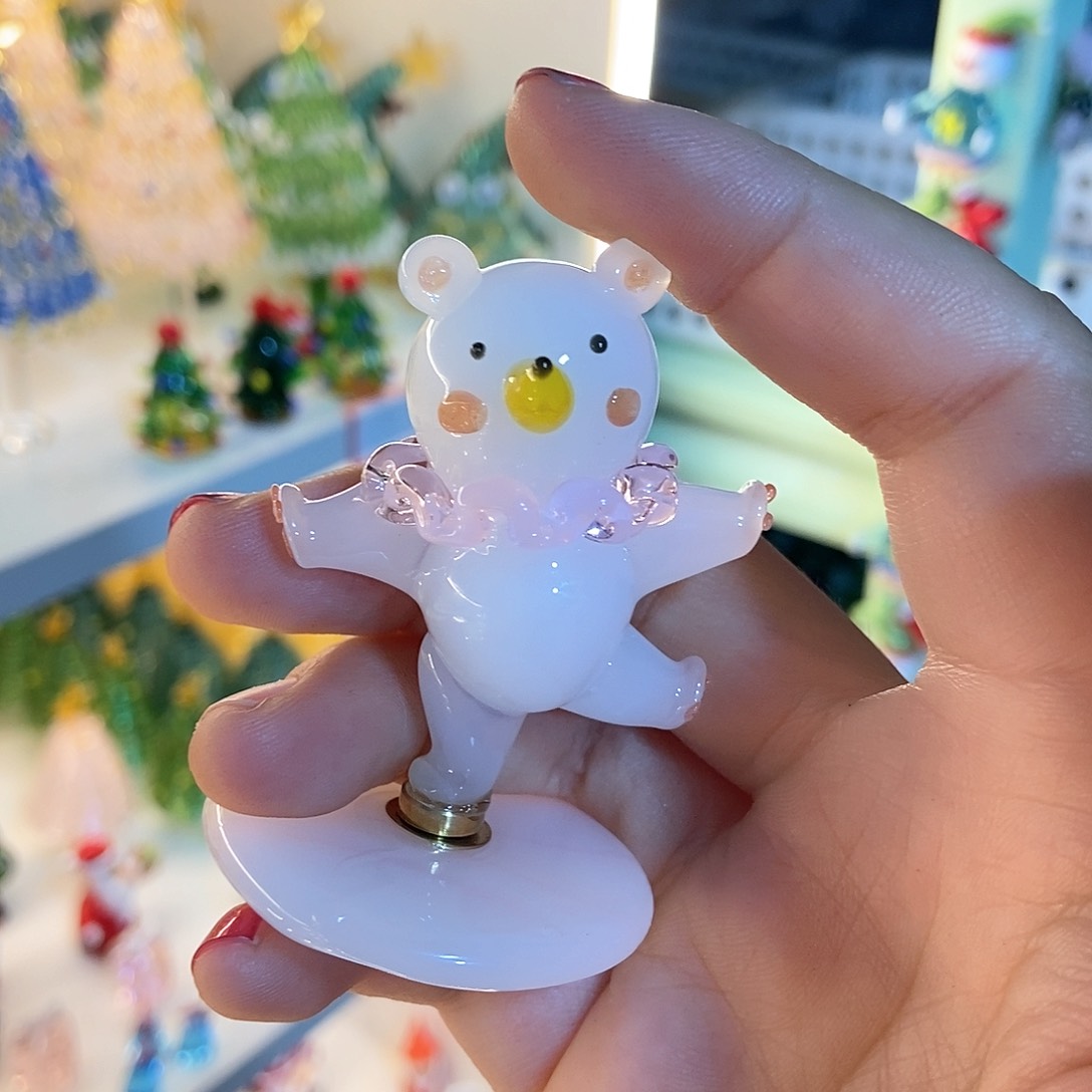 琉璃手工艺品跳舞小熊