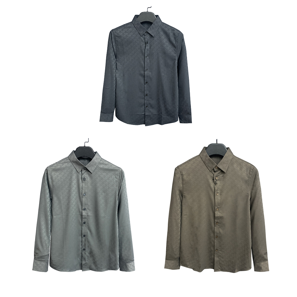 意大利-帕GC【高奢欧品】暗提花免烫春夏男士时尚长袖衬衫10345