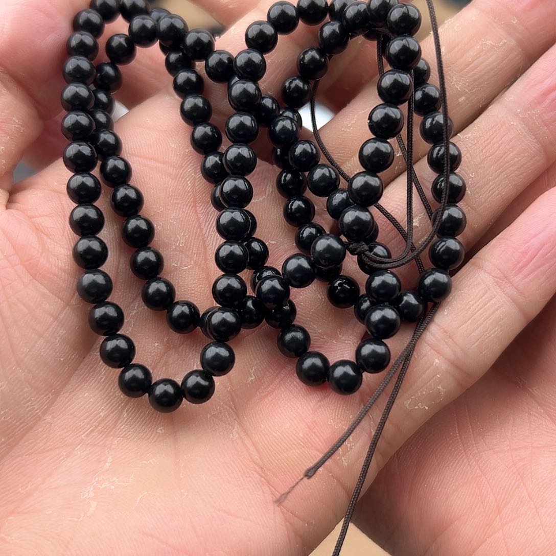 颈饰未镶嵌和田玉（墨玉）10898墨串