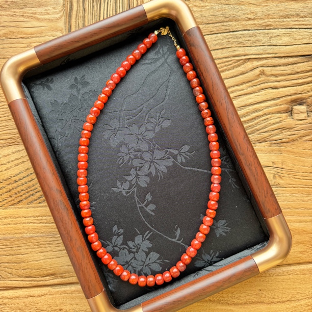 【沐姐珠宝】原矿川料南红牛血红老型百搭款项链多样性发一一 999