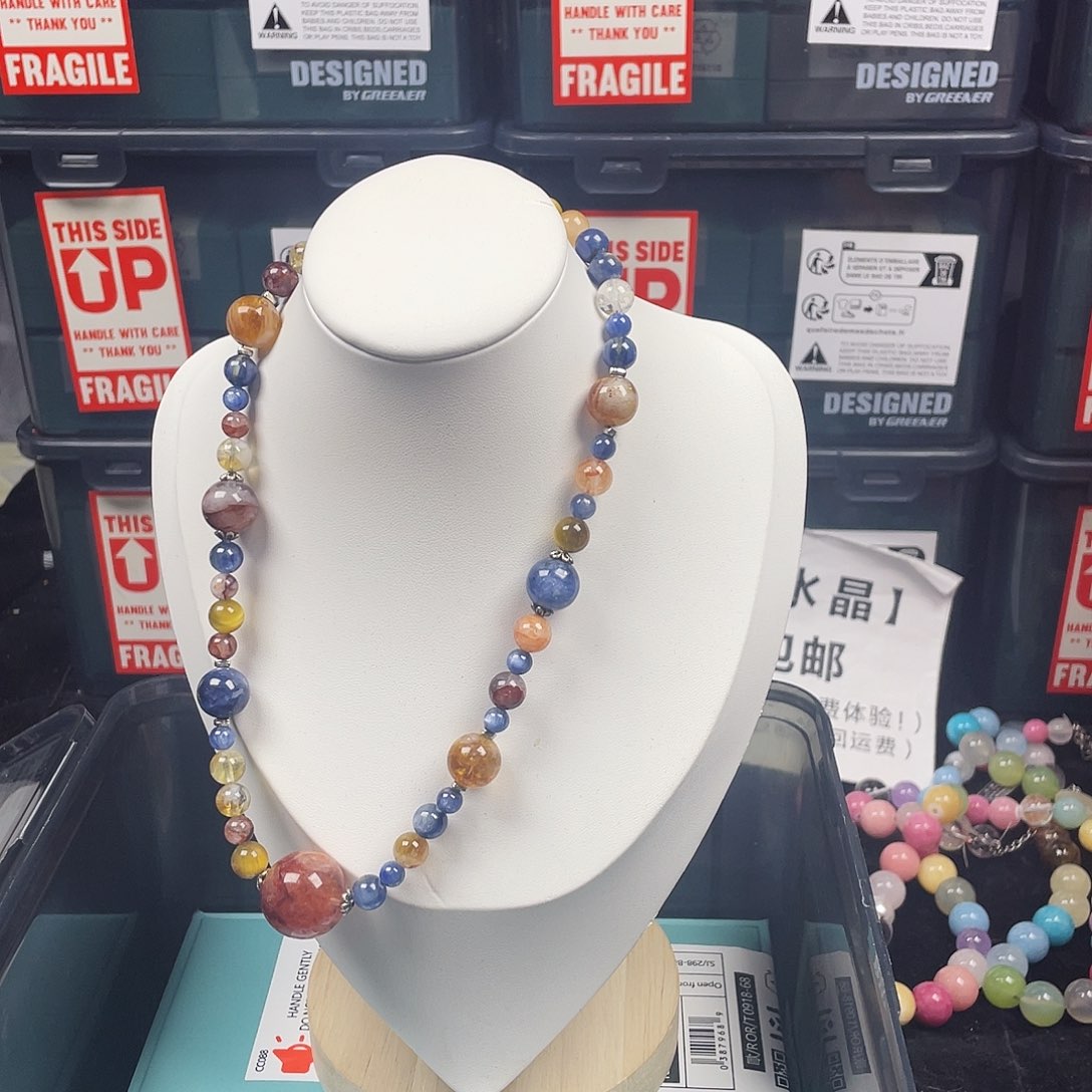 手链银S925镶嵌烟晶