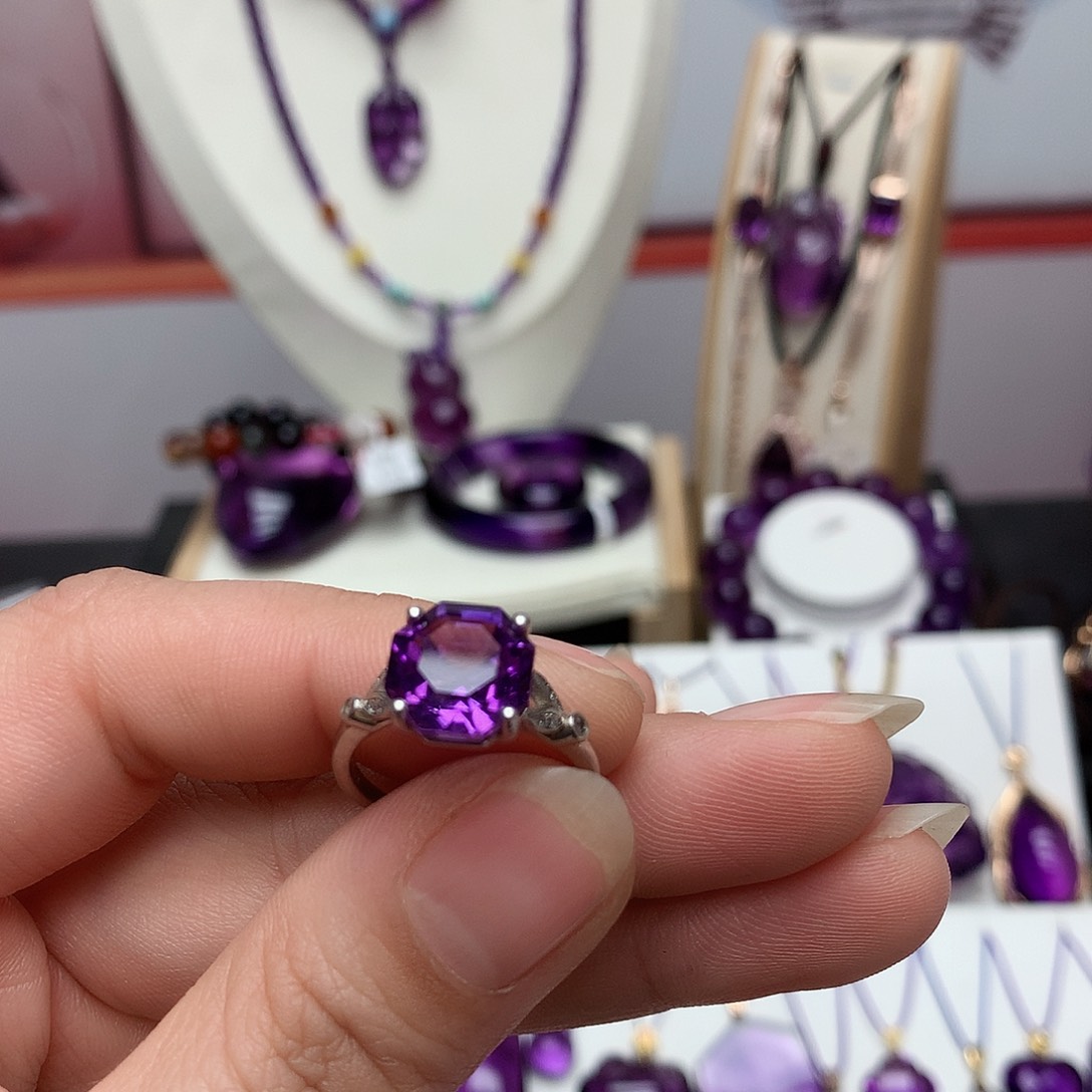 紫晶精致戒指银S925镶嵌